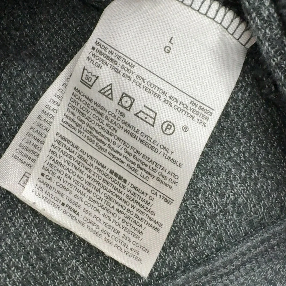 Banana Republic Jacket Mens L Gray Cotton Polyester Elbow Patches Mock Neck